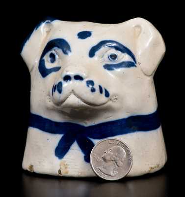 Unusual Hand-Modeled Stoneware Dog s Head, Ohio, circa 1890