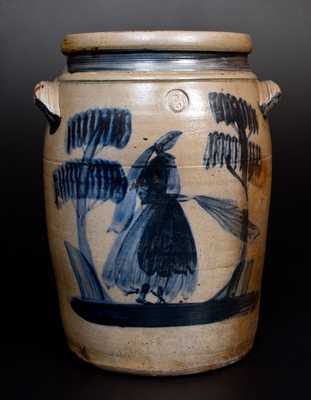 David Greenland Thompson, Morgantown, WV Stoneware People Crock