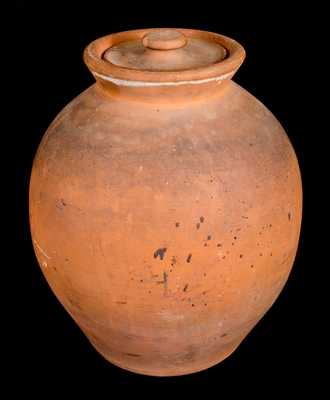 Scarce Four-Gallon JOHN W. BELL / Waynesboro, Pa. Redware Lidded Jar