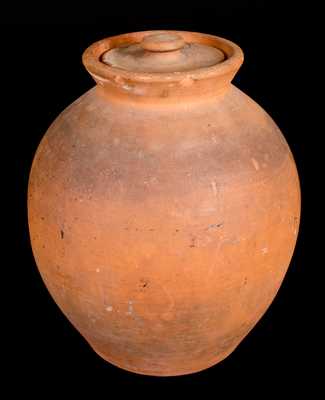 Scarce Four-Gallon JOHN W. BELL / Waynesboro, Pa. Redware Lidded Jar