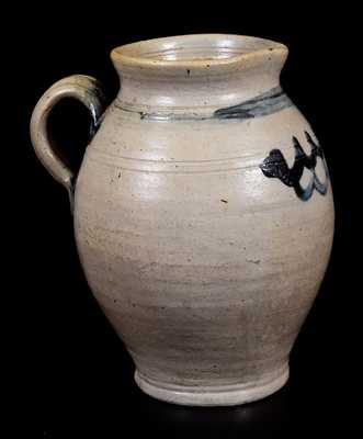 Rare Quart-Sized Stoneware Pitcher w/ Cobalt Swag Decoration, NJ or CT origin, late 18th or early 19th century