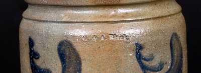 Rare Small-Sized Stamped "G. & A. Black" Stoneware Jar, Somerfield, Somerset County, PA