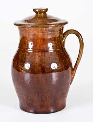 Fine Lidded JOHN BELL (Waynesboro, PA) Redware Ale Mug