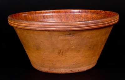 Large-Sized Redware Bowl, Stamped