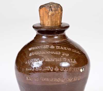 Lot of Two: Unusual Pint-Sized NEW YORK Stoneware Druggists  Jars