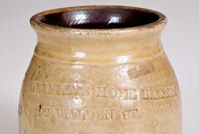 Lot of Two: Unusual Small Stoneware Jars with NEW YORK Bakery Advertising