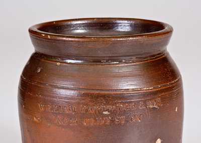 Lot of Two: Small Stoneware Jars with NEW YORK Advertising