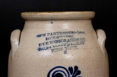 Unusual Stoneware Jar w/ NEW YORK Advertising for DYE STUFFS, DYE WOODS, ACIDS & C.