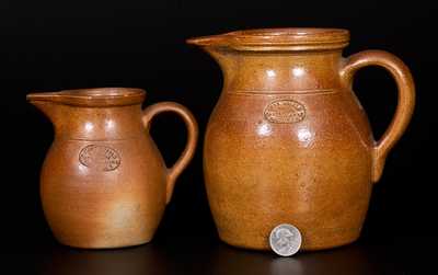 Lot of Two: Unusual CHAS GRAHAM / CHEMICAL POTTERY WORKS / BROOKLYN, N.Y. Pitchers