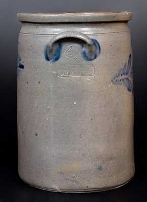 4 Gal. W. H. LEHEW & CO. / STRASBURG, VA Decorated Stoneware Jar