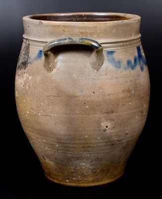 4 Gal. C. CROLIUS / MANUFACTURER / NEW-YORK Stoneware Jar with Cobalt Decoration