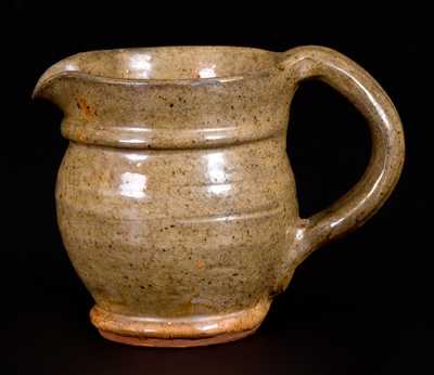 Miniature Glazed Redware Pitcher, Signed