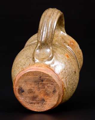 Miniature Glazed Redware Pitcher, Signed