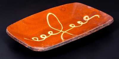 Fine Huntington, Long Island, Redware Loaf Dish with Central 