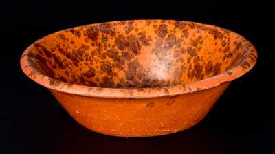 Redware Mixing Bowl with Spotted Manganese Decoration