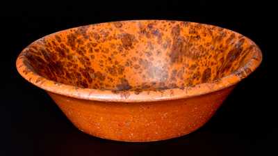 Redware Mixing Bowl with Spotted Manganese Decoration