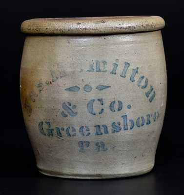 Jas. Hamilton & Co. / Greensboro, PA Stoneware Cream Jar