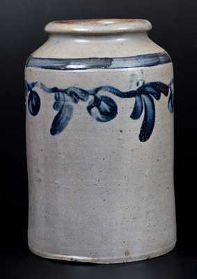 1 Gal. Stoneware Jar with Floral Decoration, Henry Remmey, Philadelphia, circa 1830s