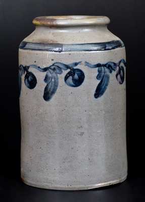 1 Gal. Stoneware Jar with Floral Decoration, Henry Remmey, Philadelphia, circa 1830s