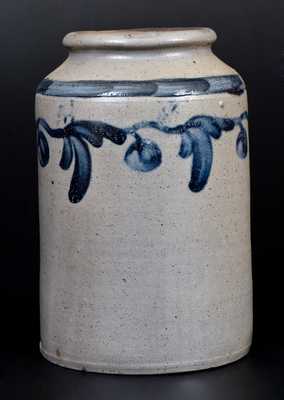 1 Gal. Stoneware Jar with Floral Decoration, Henry Remmey, Philadelphia, circa 1830s
