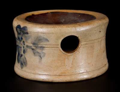 Stoneware Spittoon with Floral Decoration, possibly NJ