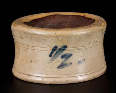 Stoneware Spittoon with Floral Decoration, possibly NJ