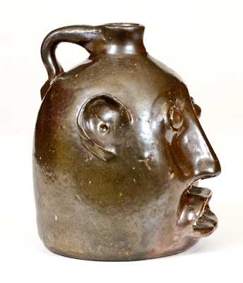 Very Rare and Important BROWN BROS. / ARDEN, NC Stoneware Face Jug, c1925