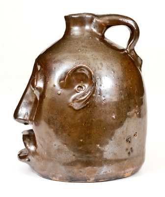 Very Rare and Important BROWN BROS. / ARDEN, NC Stoneware Face Jug, c1925