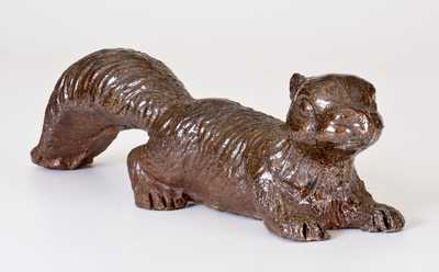 Fine Sewertile Squirrel Figure, probably Ohio, mid-20th century