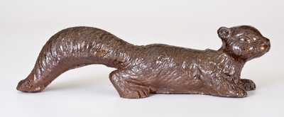 Fine Sewertile Squirrel Figure, probably Ohio, mid-20th century