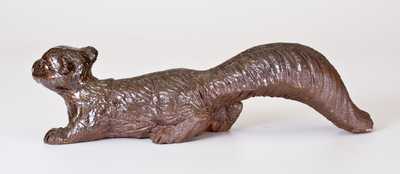 Fine Sewertile Squirrel Figure, probably Ohio, mid-20th century