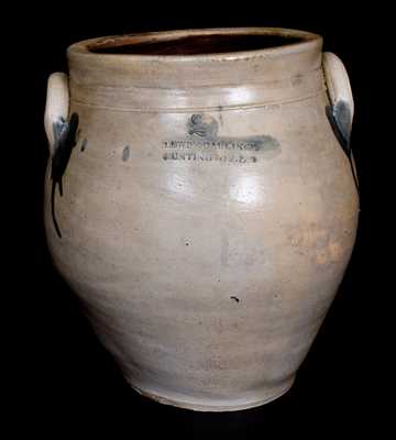 Scarce Two-Gallon LEWIS & GARDINER / HUNTINGTON. L I Stoneware Jar