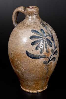Exceptional Incised Stoneware Jug with Two-Color Glaze, Manhattan, late 18th / early 19th century