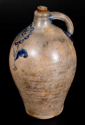 Exceptional Stoneware Jug w/ Geometric Incised Design and Impressed Accents, Manhattan, late 18th century