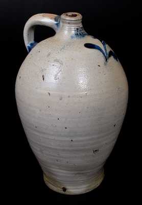 Rare P. CROSS / HARTFORD Stoneware Jug with Incised Floral Decoration, c1806-08