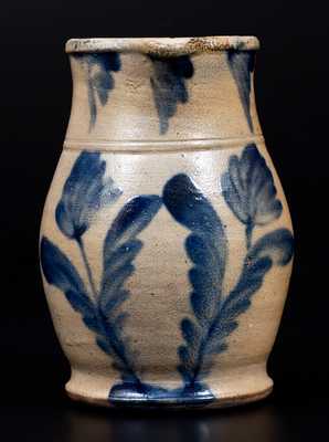 Fine One-Quart Stoneware Pitcher with Tulip Decoration, Richard Remmey, Philadelphia, circa 1875