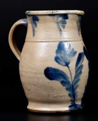 Fine One-Quart Stoneware Pitcher with Tulip Decoration, Richard Remmey, Philadelphia, circa 1875