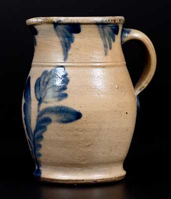 Fine One-Quart Stoneware Pitcher with Tulip Decoration, Richard Remmey, Philadelphia, circa 1875