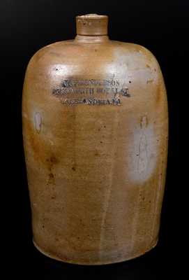 Rare 2 Gal. ALEXANDRIA, VA Stoneware Advertising Jug, Peter Herrmann, Baltimore, circa 1870