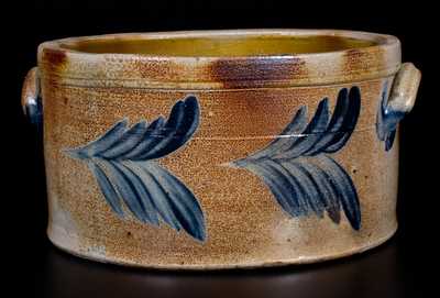 Remmey, Philadelphia Stoneware Cake Crock w/ Brushed Cobalt Decoration