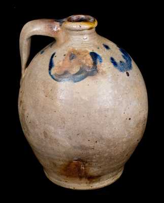 Half-Gallon C. CROLIUS Ovoid Stoneware Jug with Cobalt Decoration