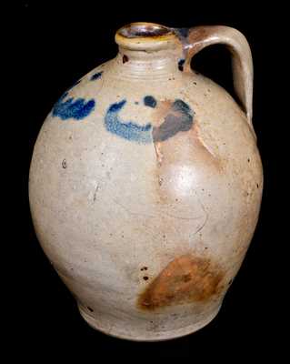 Half-Gallon C. CROLIUS Ovoid Stoneware Jug with Cobalt Decoration