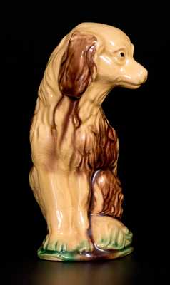 Molded Pottery Spaniel Bank with Multi-Colored Glazes