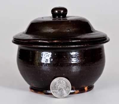 Manganese-Glazed Redware Sugar Bowl