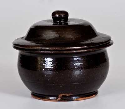 Manganese-Glazed Redware Sugar Bowl