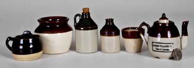 Lot of Six: Unusual Stoneware Miniatures att. E. SWASEY & CO. / PORTLAND, ME