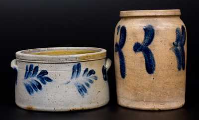Lot of Two: Richard Remmey, Philadelphia, PA Stoneware Butter Crock and Jar