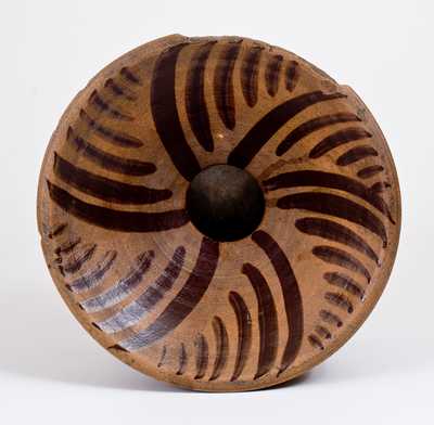 Outstanding Tanware Spittoon with Elaborate Decoration, New Geneva, PA, circa 1890