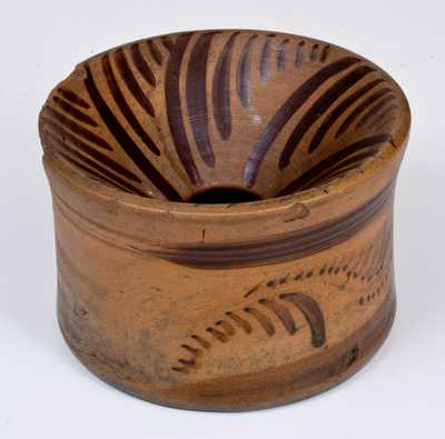 Outstanding Tanware Spittoon with Elaborate Decoration, New Geneva, PA, circa 1890