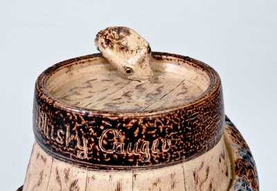 Extremely Rare and Important Stoneware Snake Temperance Keg 